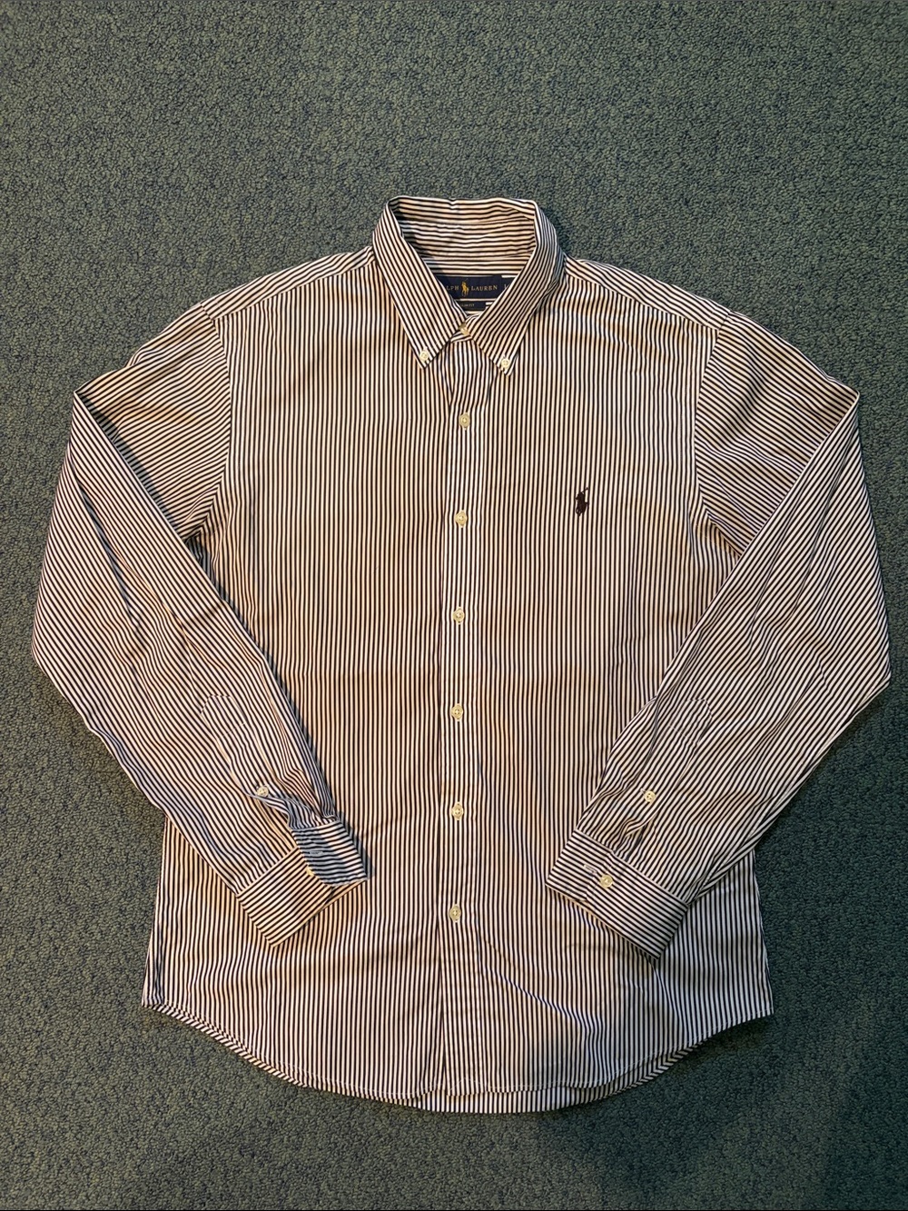 Polo by Ralph Lauren Black and White Striped Button-Down Shirt